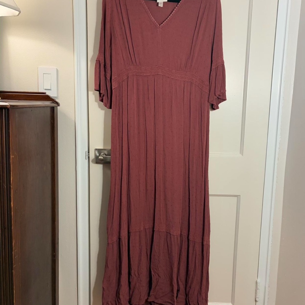 Romantic dusty Rose Knox rose maxi dress